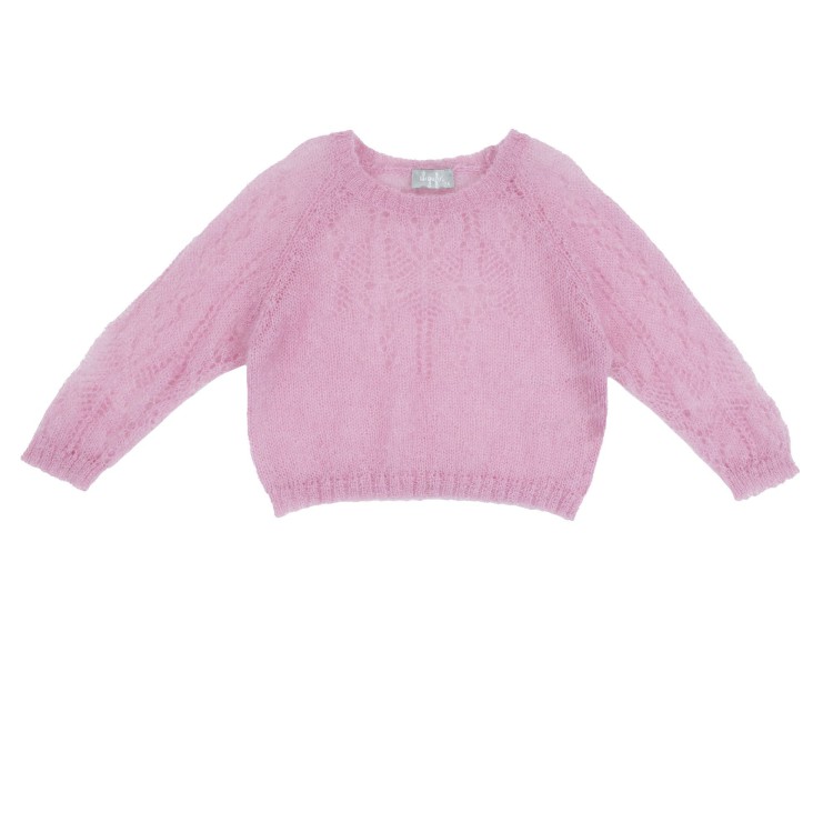 IL GUFO Maglione girocollo rosa bambina