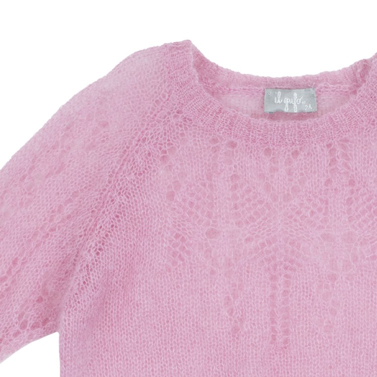 IL GUFO Maglione girocollo rosa bambina