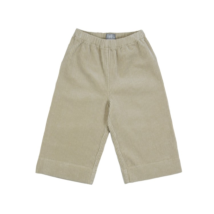 IL GUFO Pantalone velluto coste beige bambina