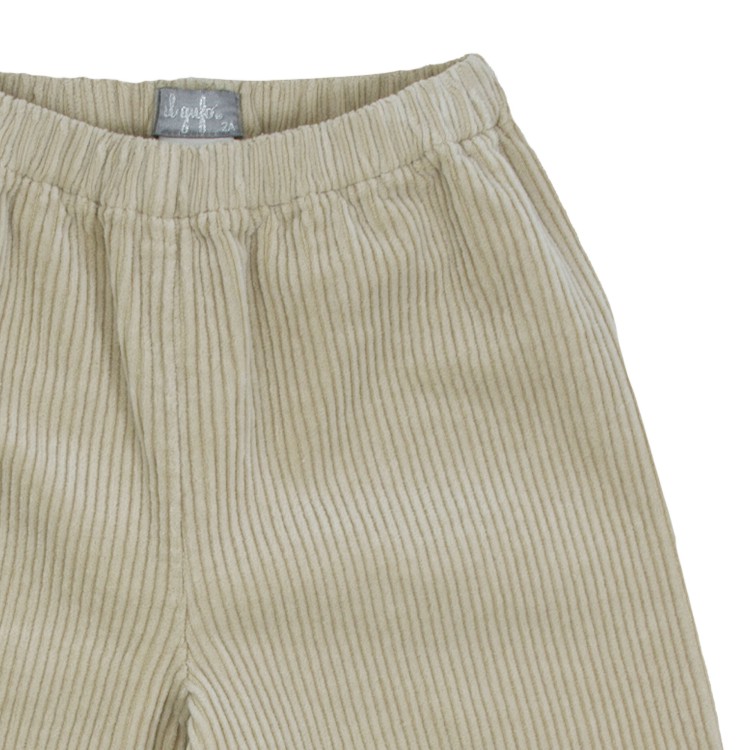 IL GUFO Pantalone velluto coste beige bambina