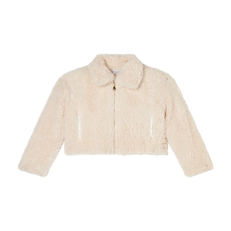 STELLA McCARTNEY Ecopelliccia panna avorio bambina