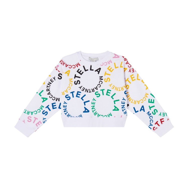 STELLA McCARTNEY Felpa con stampa bianca bambina