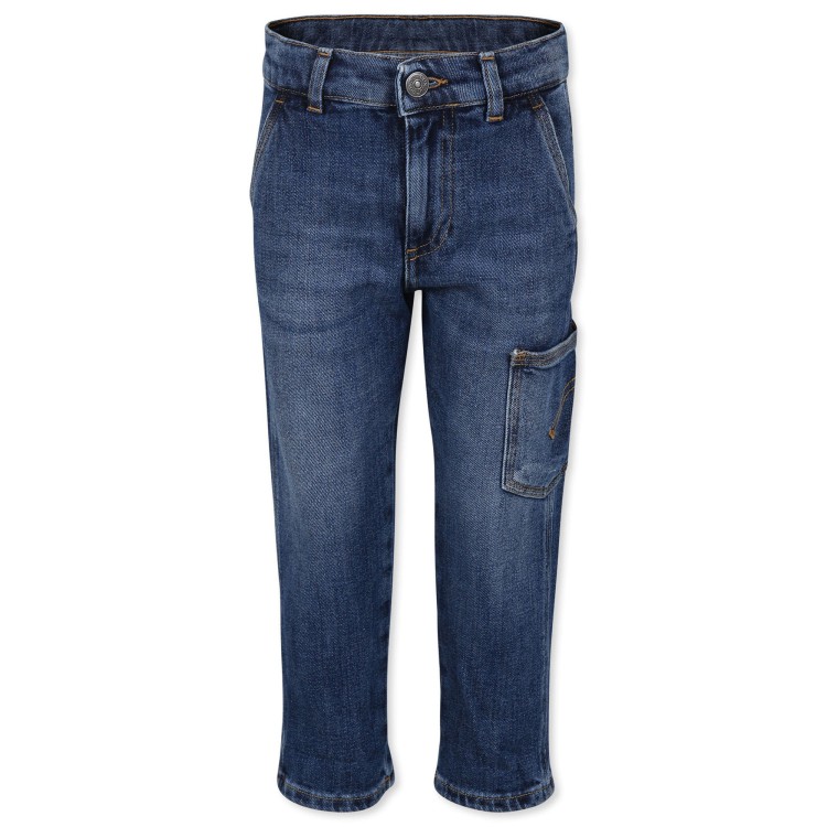 DONDUP Jeans blu con tasca bambini