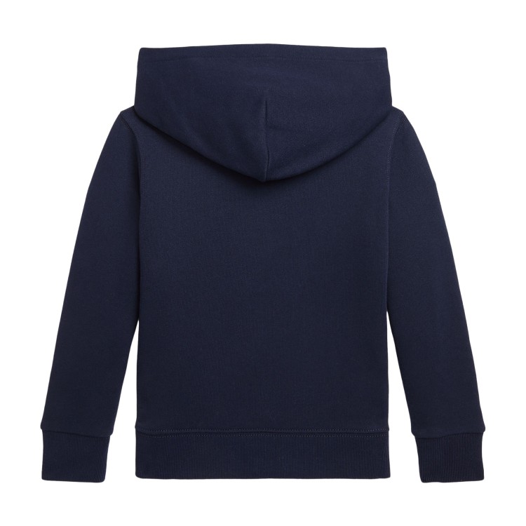 RALPH LAUREN Felpa blu navy con cappuccio Polo Bear bambini