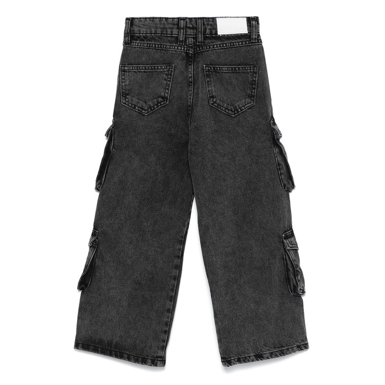 MSGM Pantalone Jeans cargo nero per bambina