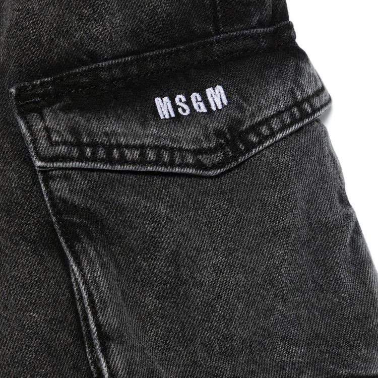 MSGM Pantalone Jeans cargo nero per bambina