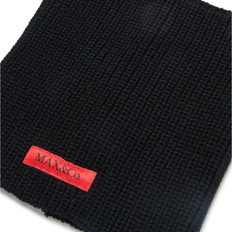 MAX&CO Scaldacollo nero misto lana con logo bambina