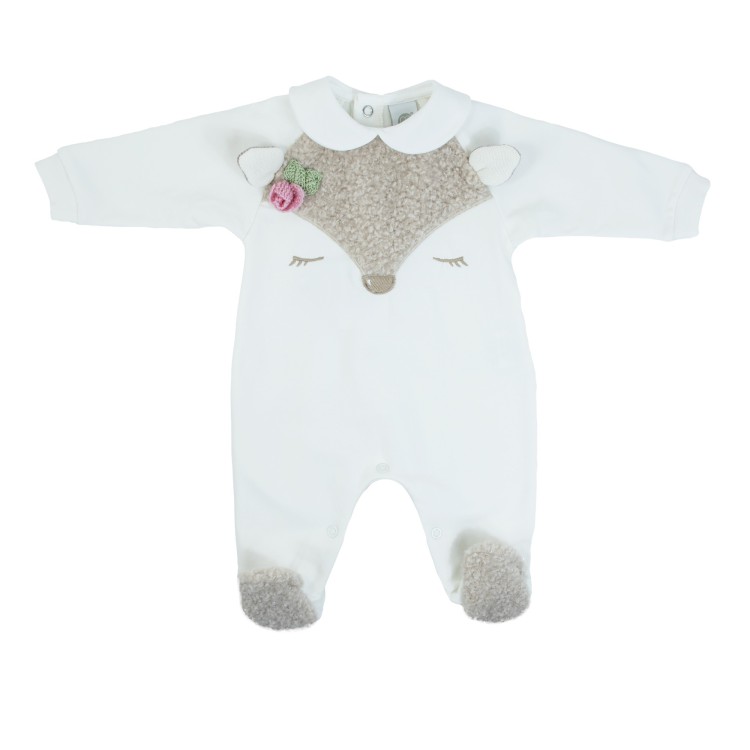 MARLU' Tutina in felpa  beige neonata