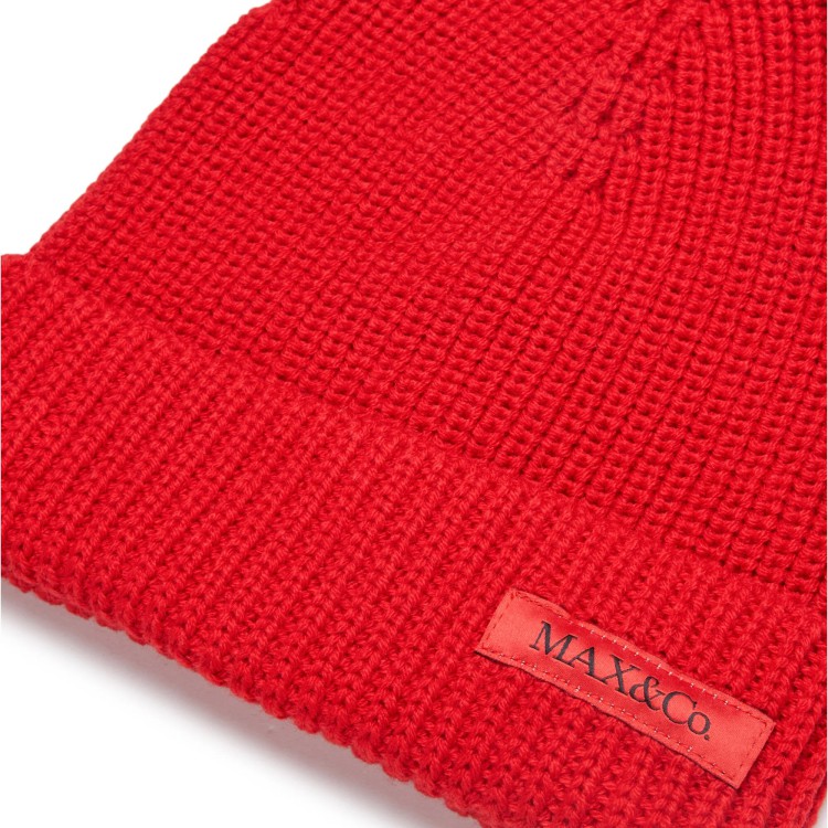 MAX&CO Berretto rosso misto lana con logo bambina