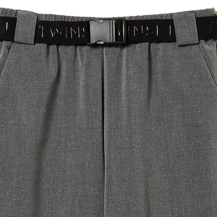 TWIN-SET Pantalone grigio in flanella per bambina