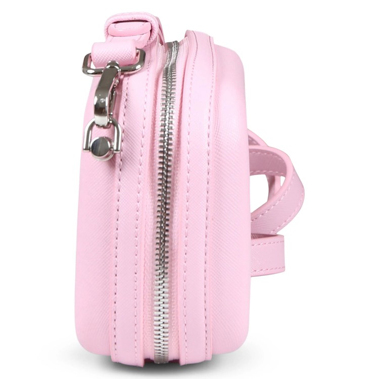 MSGM Borsa rosa a spalla con logo goffrato bambina