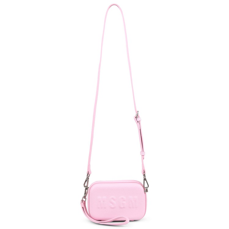 MSGM Borsa rosa a spalla con logo goffrato bambina