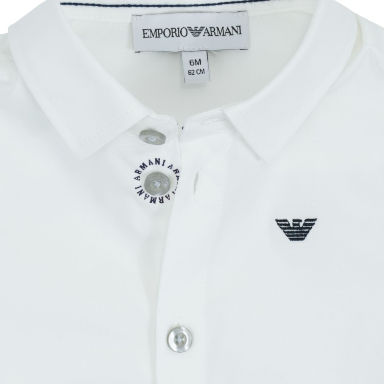 EMPORIO ARMANI Camicia contone bianca neonato