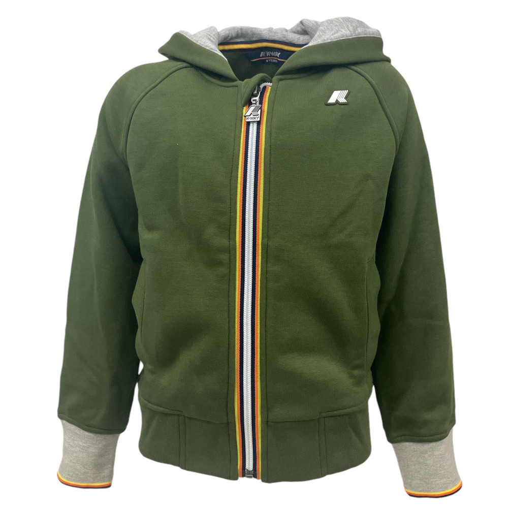 K-WAY Felpa verde full zip...