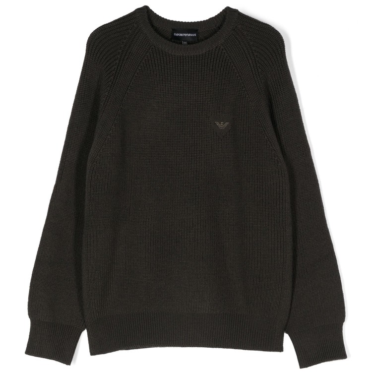 EMPORIO ARMANI Pullover verde scuro bambino