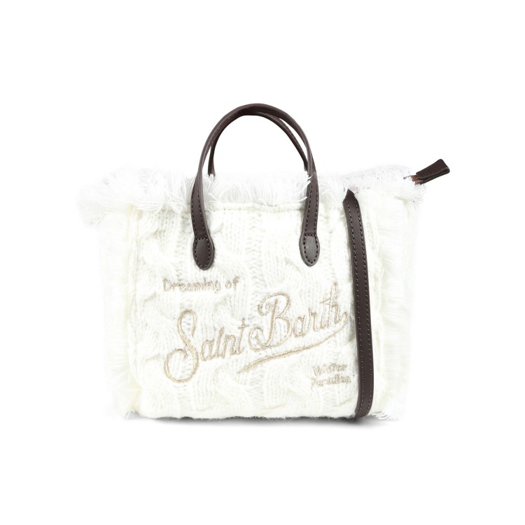 SAINT BARTH BORSA LANA TRECCIA BIANCA