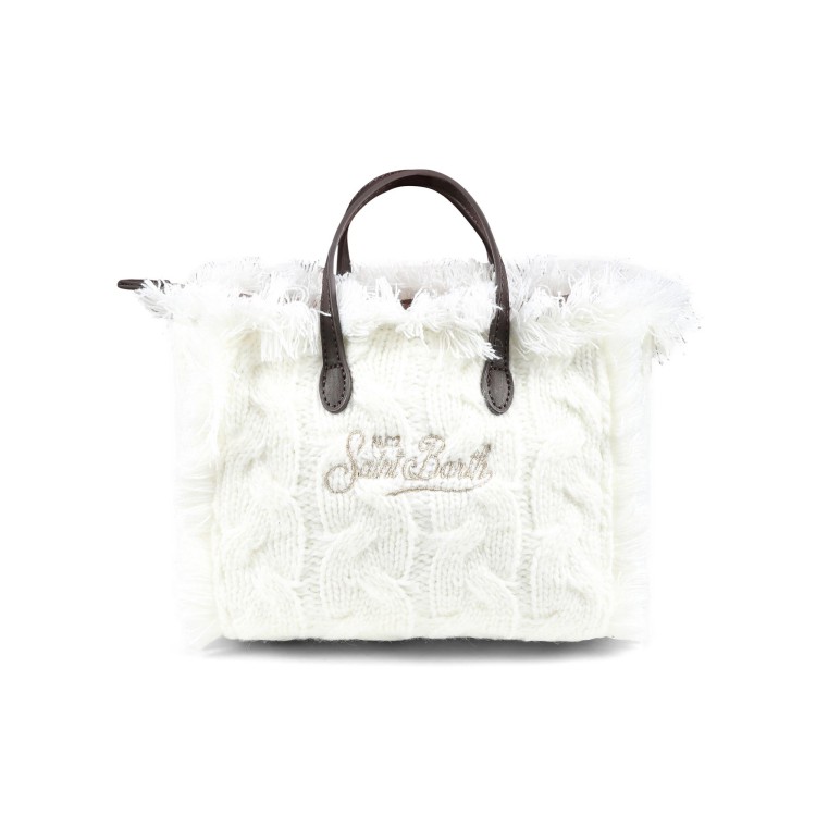 SAINT BARTH BORSA LANA TRECCIA BIANCA