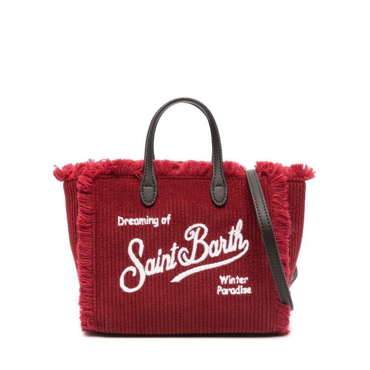 SAINT BARTH BORSA VELLUTO A COSTE ROSSA