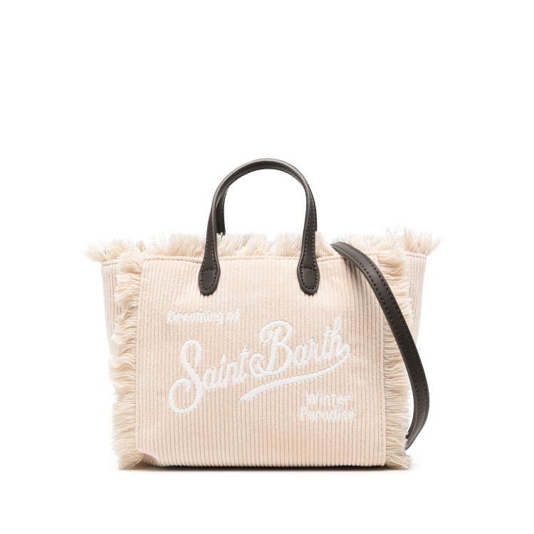 SAINT BARTH BORSA VELLUTO A COSTE CREMA