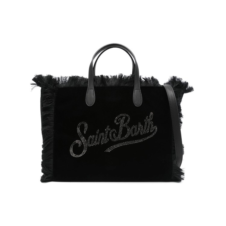 SAINT BARTH BORSA VELLUTO STRASS NERA