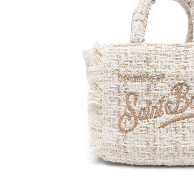 SAINT BARTH BORSA TWEED BIANCA ORO