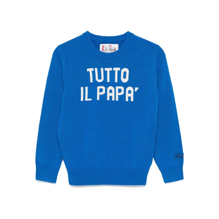 SAINT BARTH MAGLIONE AZZURRO BAMBINO