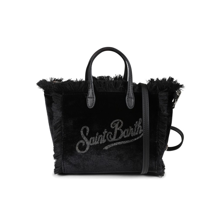 SAINT BARTH BORSA VELLUTO NERA STRASS