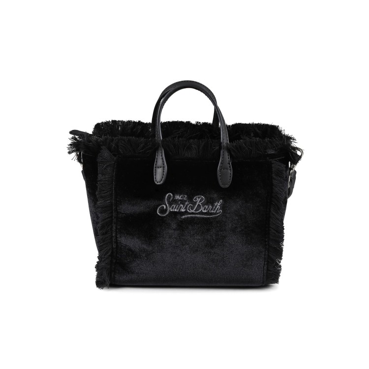 SAINT BARTH BORSA VELLUTO NERA STRASS