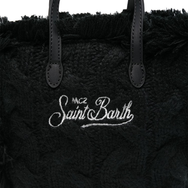 SAINT BARTH BORSA LANA TRECCIA NERA BAMBINA