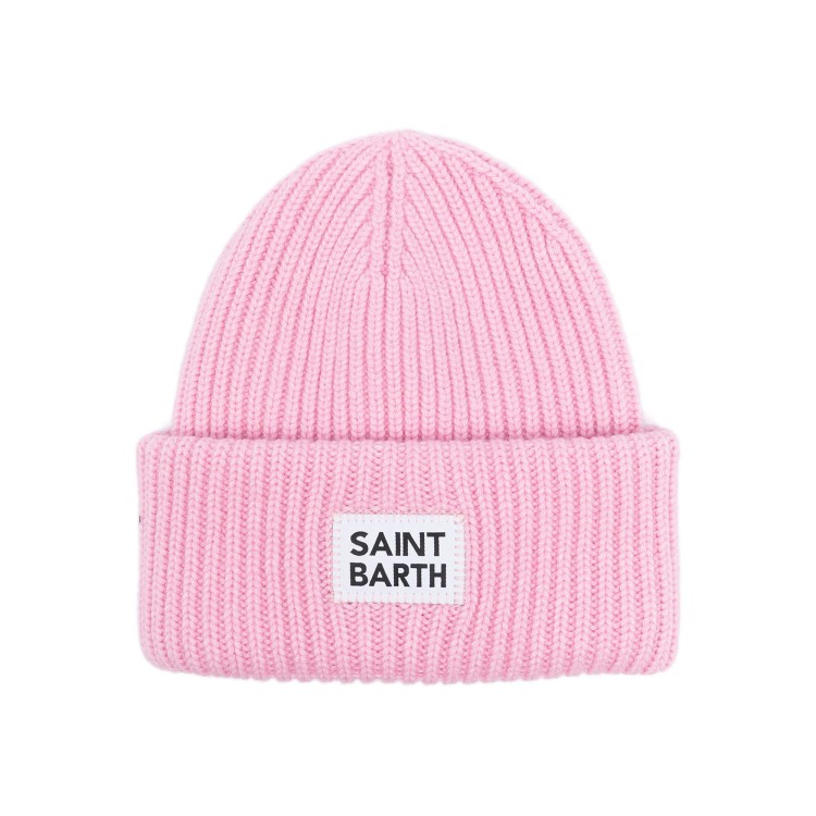 SAINT BARTH Cappello rosa con logo bambina