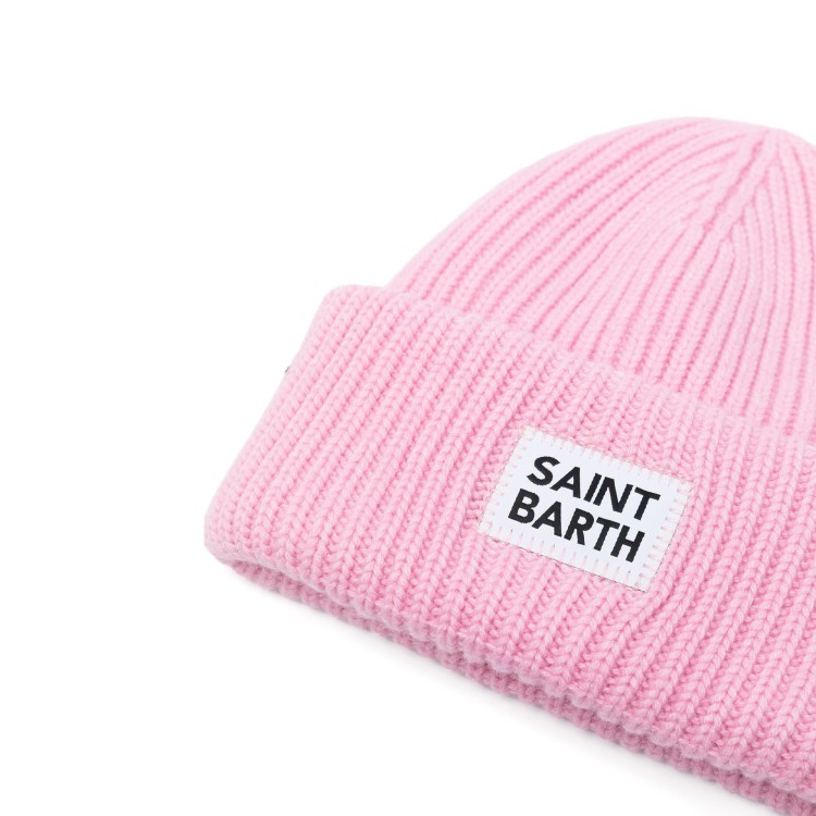 SAINT BARTH Cappello rosa con logo bambina