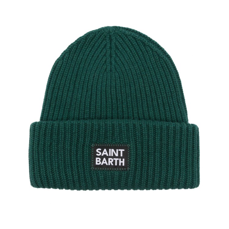 SAINT BARTH Cappello verde bosco con logo bambini