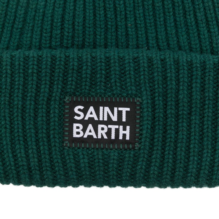 SAINT BARTH Cappello verde bosco con logo bambini