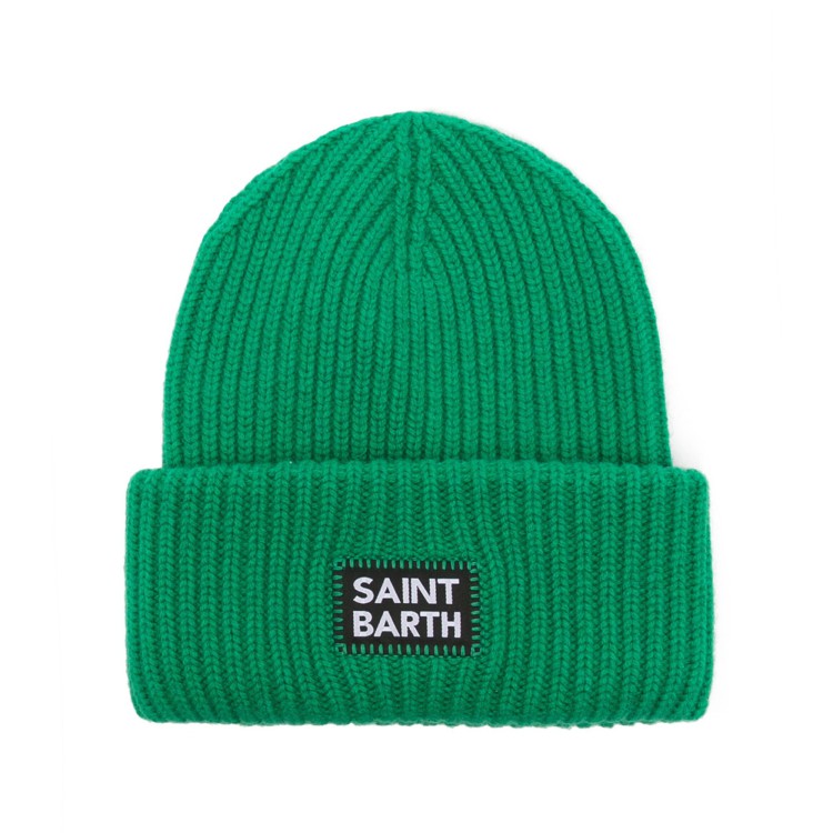 SAINT BARTH Cappello verde con logo bambini