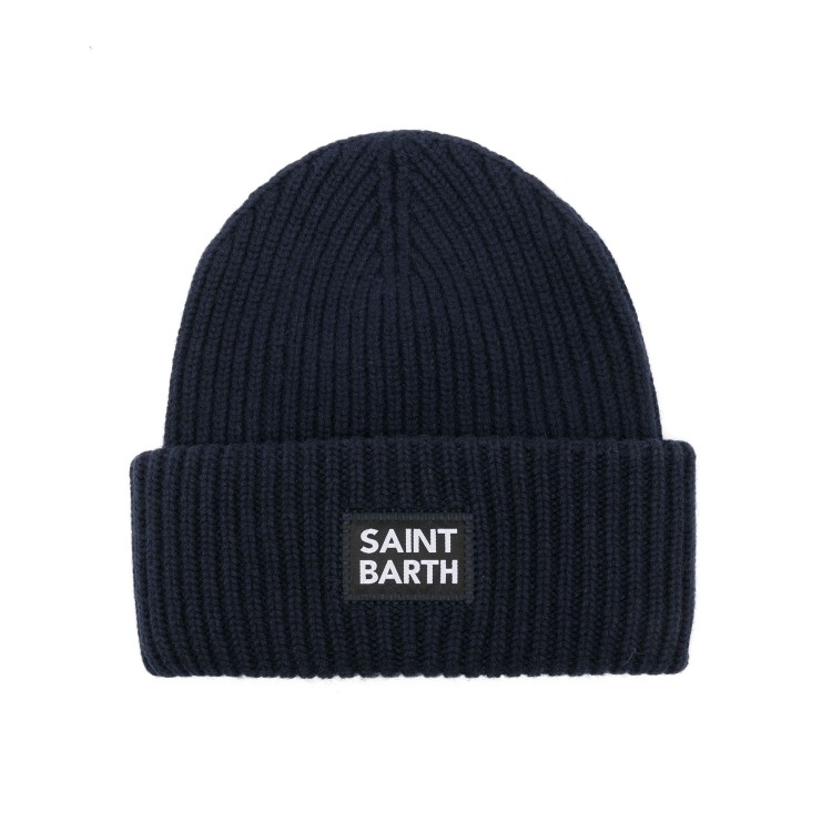 SAINT BARTH Cappello blu scuro con logo bambini