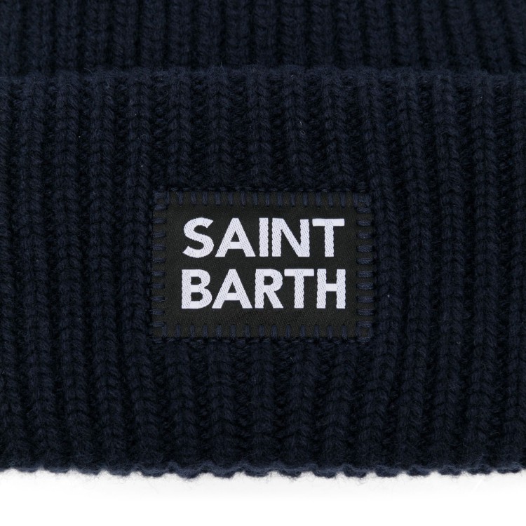 SAINT BARTH Cappello blu scuro con logo bambini