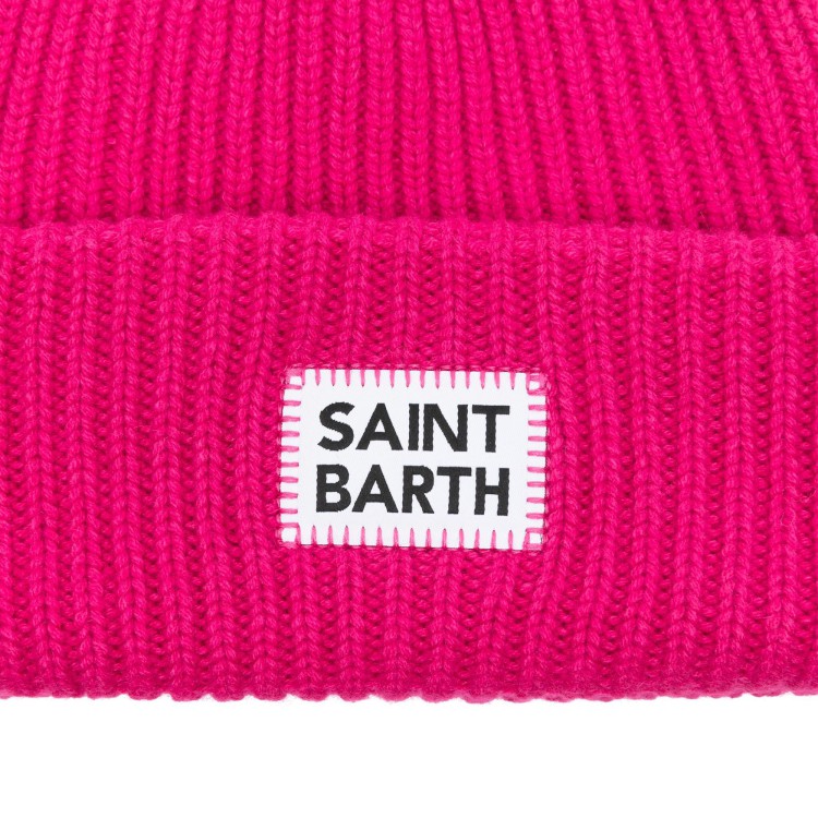 SAINT BARTH Cappello fucsia con logo bambini