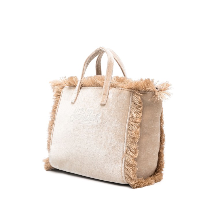 SAINT BARTH borsa velluto beige