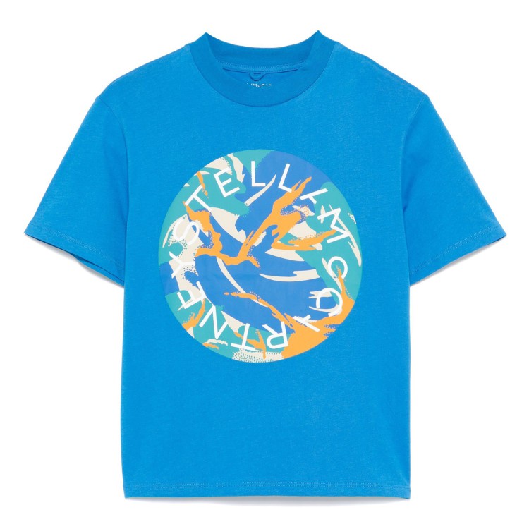 STELLA McCARTNEY T-shirt blu con stampa grafica