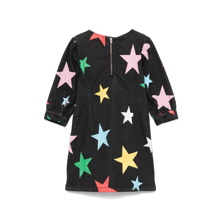 STELLA McCARTNEY Abito nero con stampa multicolor