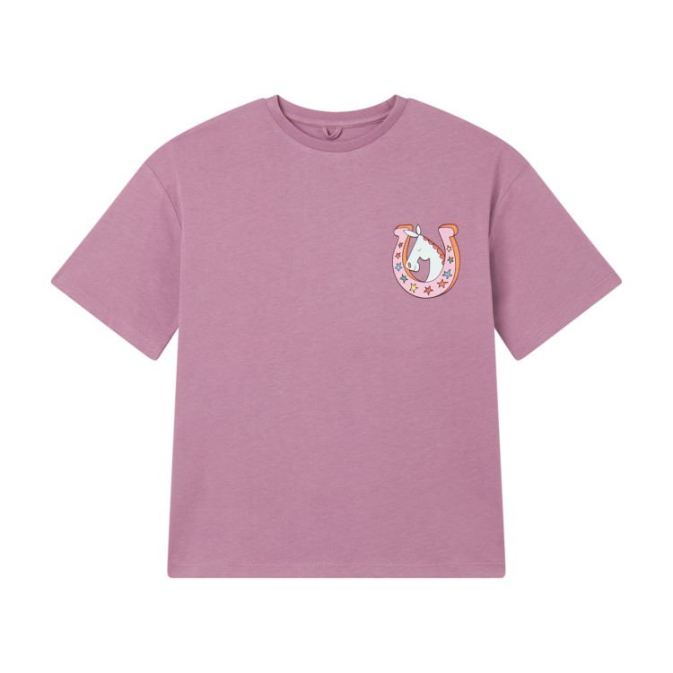 STELLA McCARTNEY T-shirt rosa con stampa ferro di cavallo