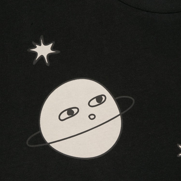 STELLA McCARTNEY T-shirt nera con stampa Space