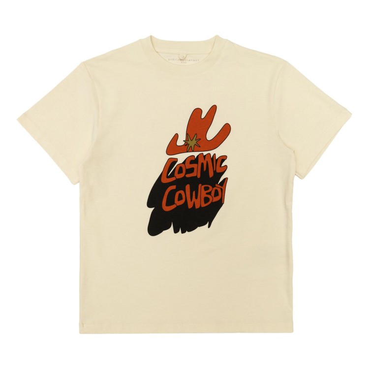 STELLA McCARTNEY T-shirt beige con stampa Cosmic Cowboy