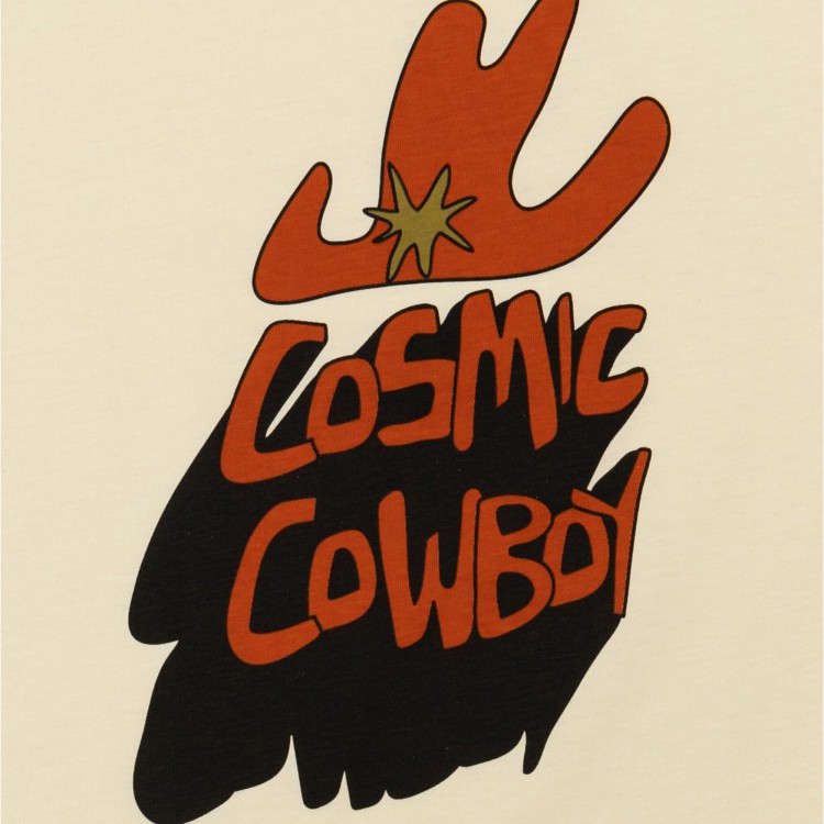 STELLA McCARTNEY T-shirt beige con stampa Cosmic Cowboy