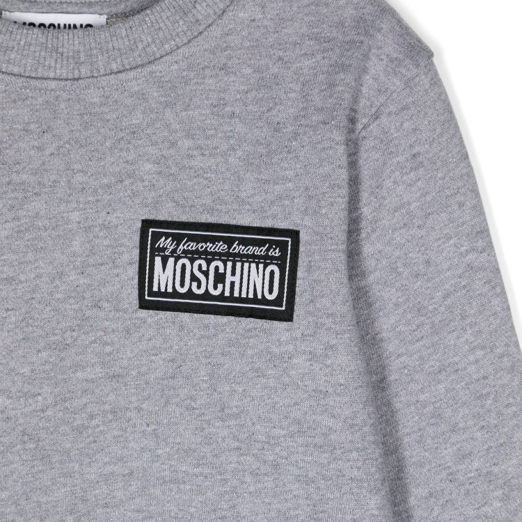 MOSCHINO Felpa mélange con stampa logo