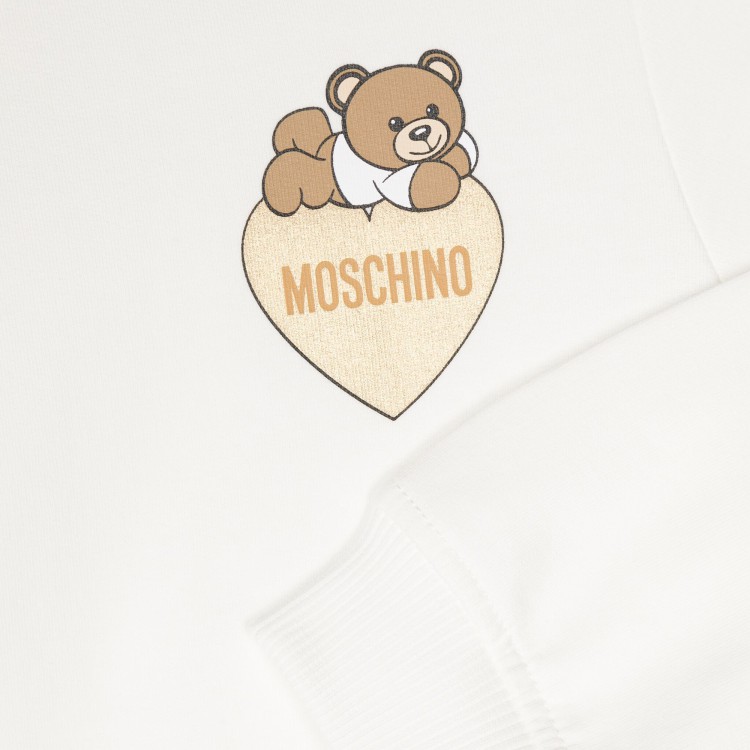 MOSCHINO Felpa bianca con motivo Teddy Bear