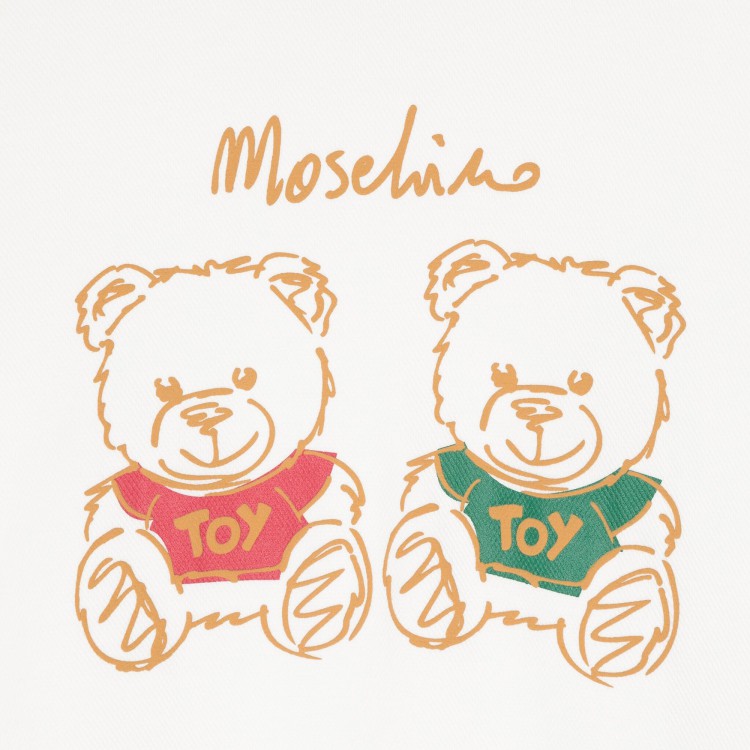 MOSCHINO Felpa bianca con stampa Teddy Bear