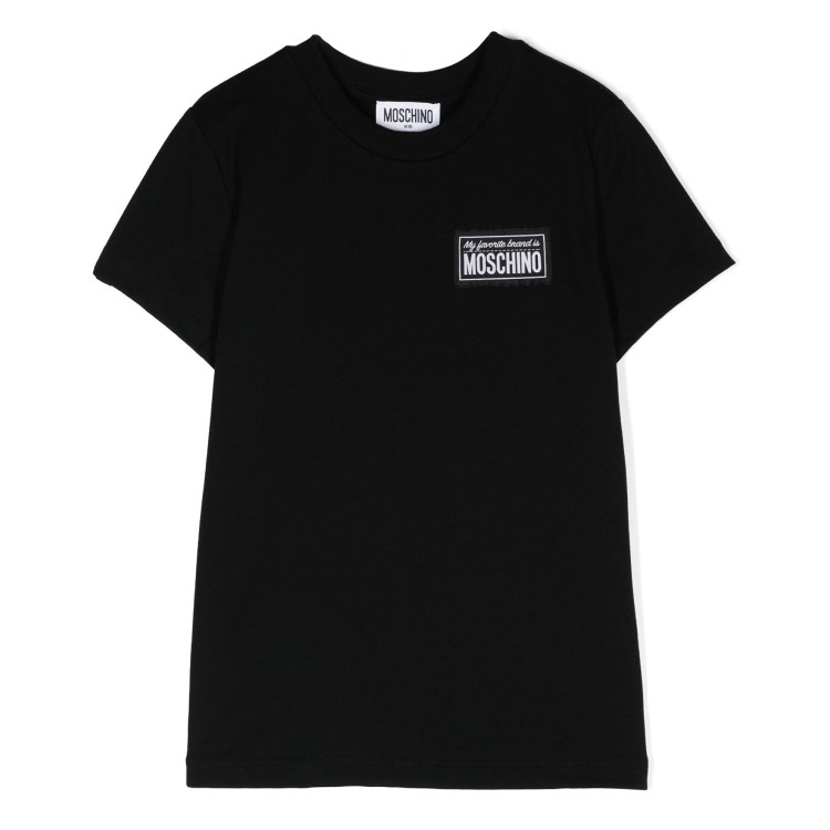 MOSCHINO T-shirt nera con applicazione