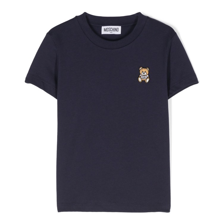 MOSCHINO T-shirt blu navy con motivo Teddy Bear