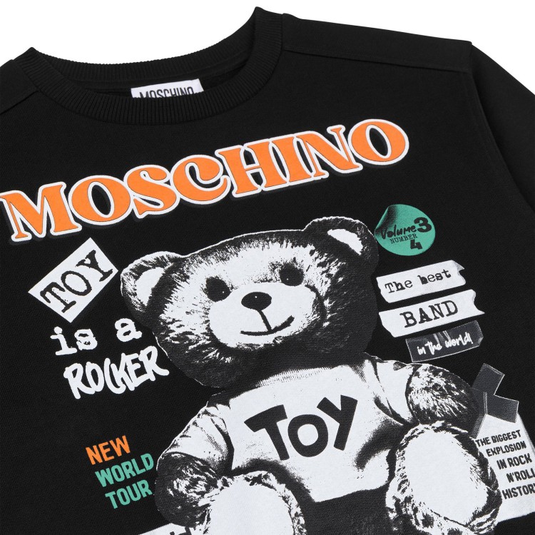 MOSCHINO Felpa nera con stampa